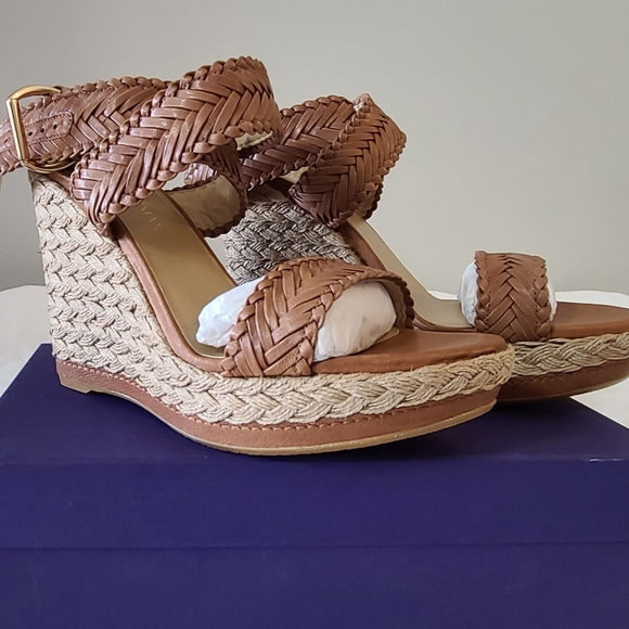 Stuart Weitzman Elixir Wedge Espadrille Adobe New - Picture 2 of 8